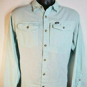 Patagonia Men's Organic Cotton Green Men's Button Down Long Sleeve Shirt Medium
